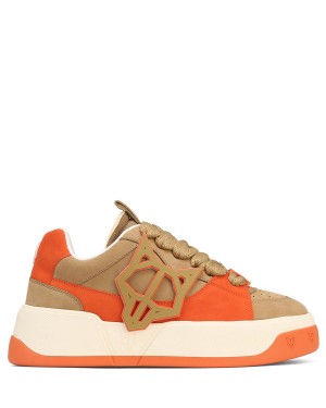 Naked Wolfe Kosa Sneakers Heren Khaki Oranje Wit | QIL6089DH