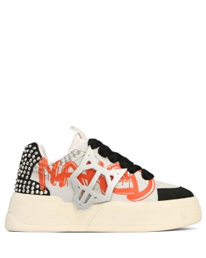 Naked Wolfe Kosa Sneakers Heren Zwart Wit Oranje | GVK6070YM