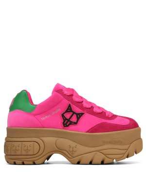 Naked Wolfe Warrior Velvet Sneakers Dames Roze Groen | WXC4044NL