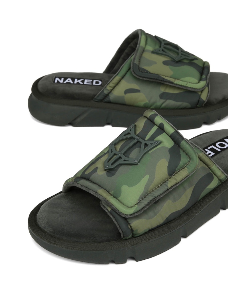 Naked Wolfe Alaska Badeslippers Heren Groen Zwart | BSY6179MX