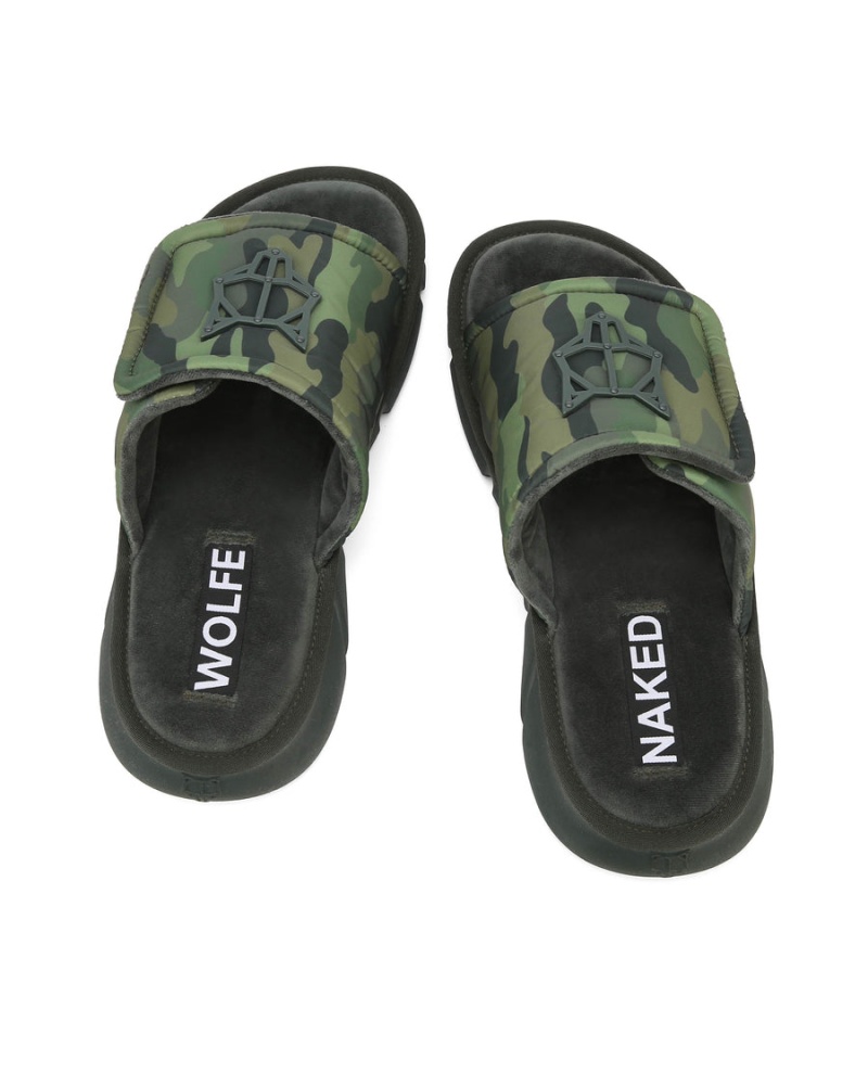 Naked Wolfe Alaska Badeslippers Heren Groen Zwart | BSY6179MX