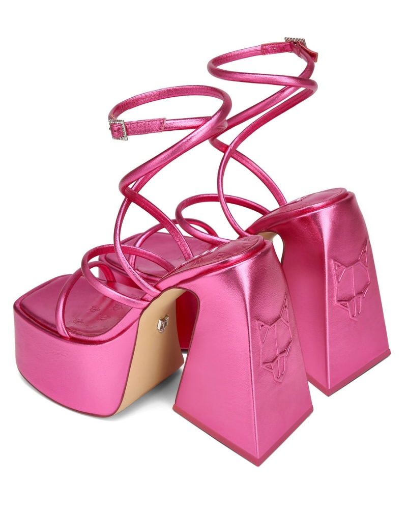 Naked Wolfe Angel Metallic Hakken Sandalen Dames Roze | LZF159XG