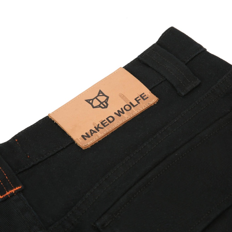 Naked Wolfe Baggy Pocket Cargo Logo Broek Heren Zwart | LGS8894AY