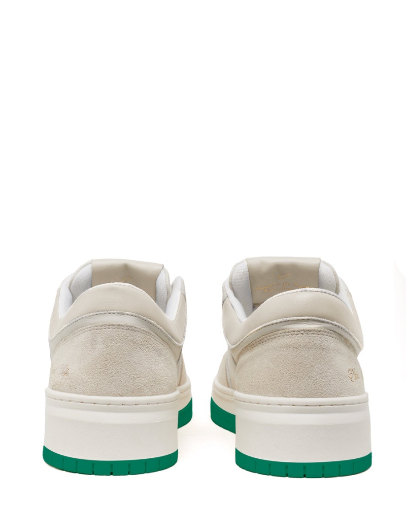 Naked Wolfe CM-01 Leren Suede Sneakers Heren Wit Groen | APU9667ZA