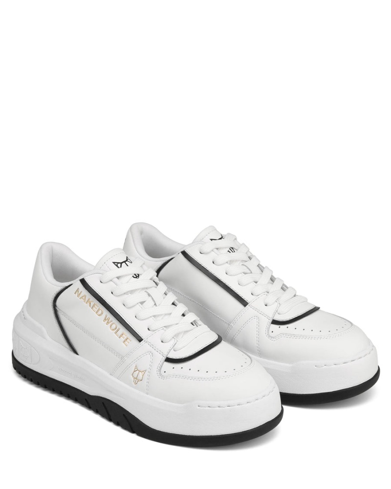 Naked Wolfe Cara Leren Sneakers Dames Wit | RQD3953TY