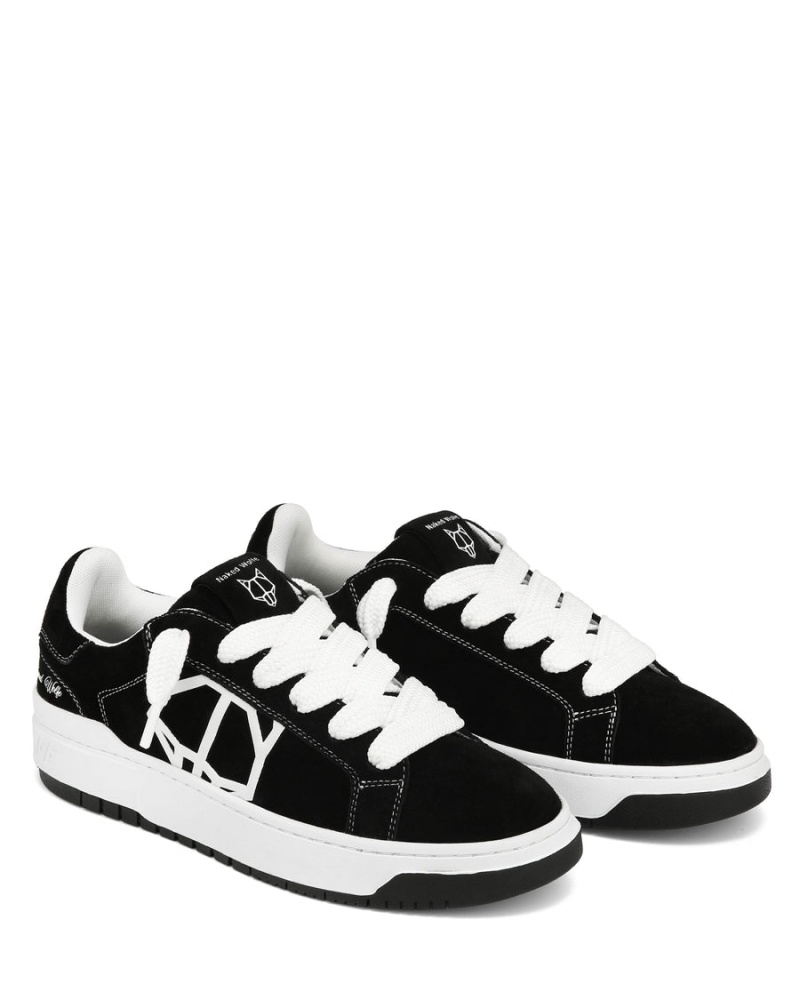 Naked Wolfe Chrome Suede Sneakers Heren Zwart | RSX4894KZ