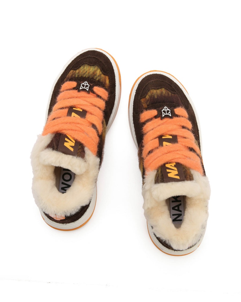 Naked Wolfe Crash Hairy Cow Suede Wol Sneakers Dames Oranje | KVO6045IV