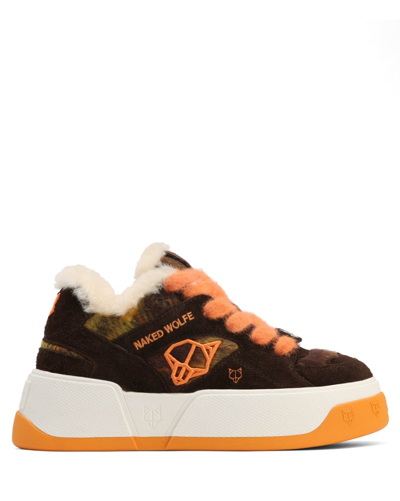 Naked Wolfe Crash Hairy Cow Suede Wol Sneakers Dames Oranje | KVO6045IV