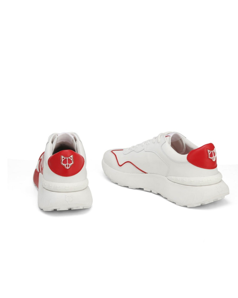 Naked Wolfe Drought Sneakers Heren Wit Rood | MGE6651MB