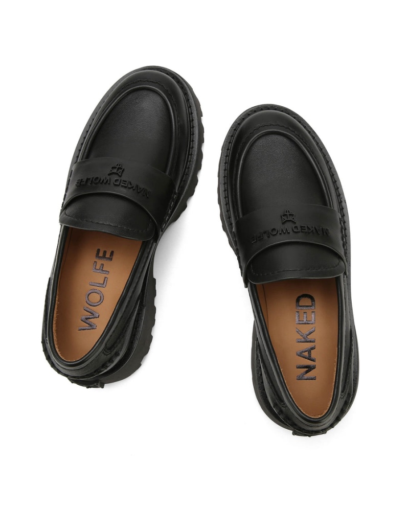 Naked Wolfe Flawed Leren Loafers Dames Zwart | VKE1357DL