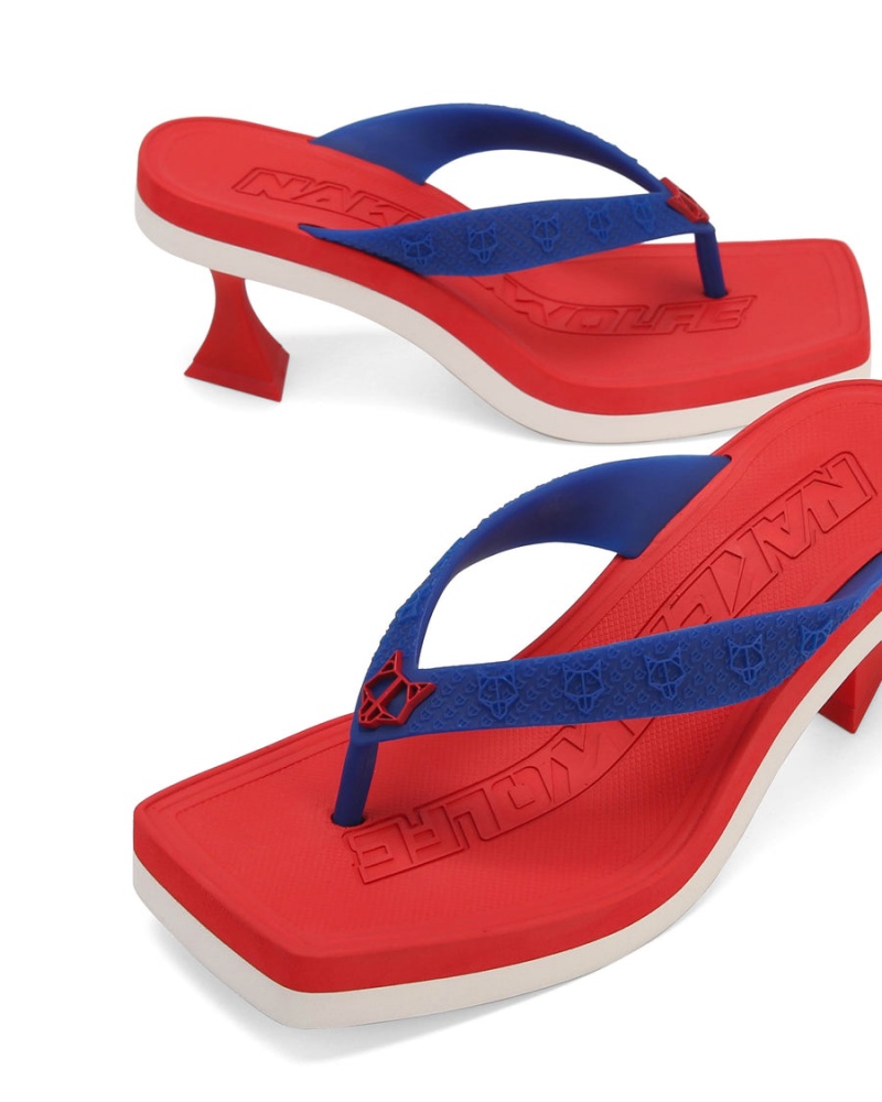 Naked Wolfe Foxy Hakken Sandalen Dames Rood Blauw | JGR194LP