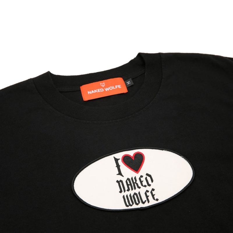 Naked Wolfe I Love T-shirts Heren Zwart | VJL3153NI