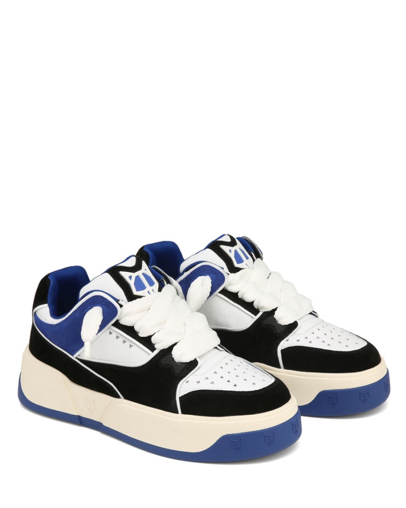 Naked Wolfe Kash Nubuck Leren Sneakers Heren Blauw Zwart Wit | WVV1688KR