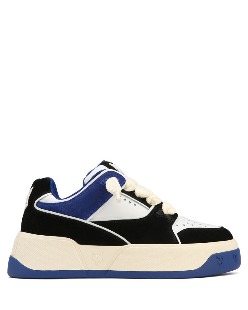 Naked Wolfe Kash Nubuck Leren Sneakers Heren Blauw Zwart Wit | WVV1688KR