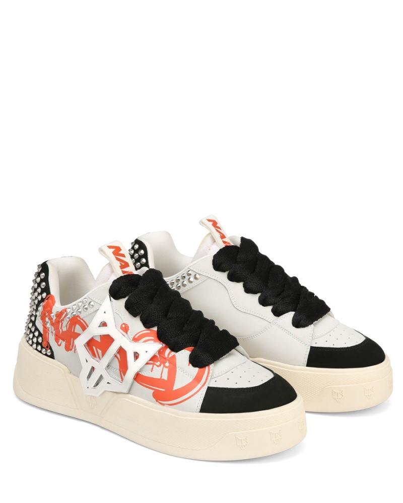 Naked Wolfe Kosa Sneakers Heren Zwart Wit Oranje | GVK6070YM