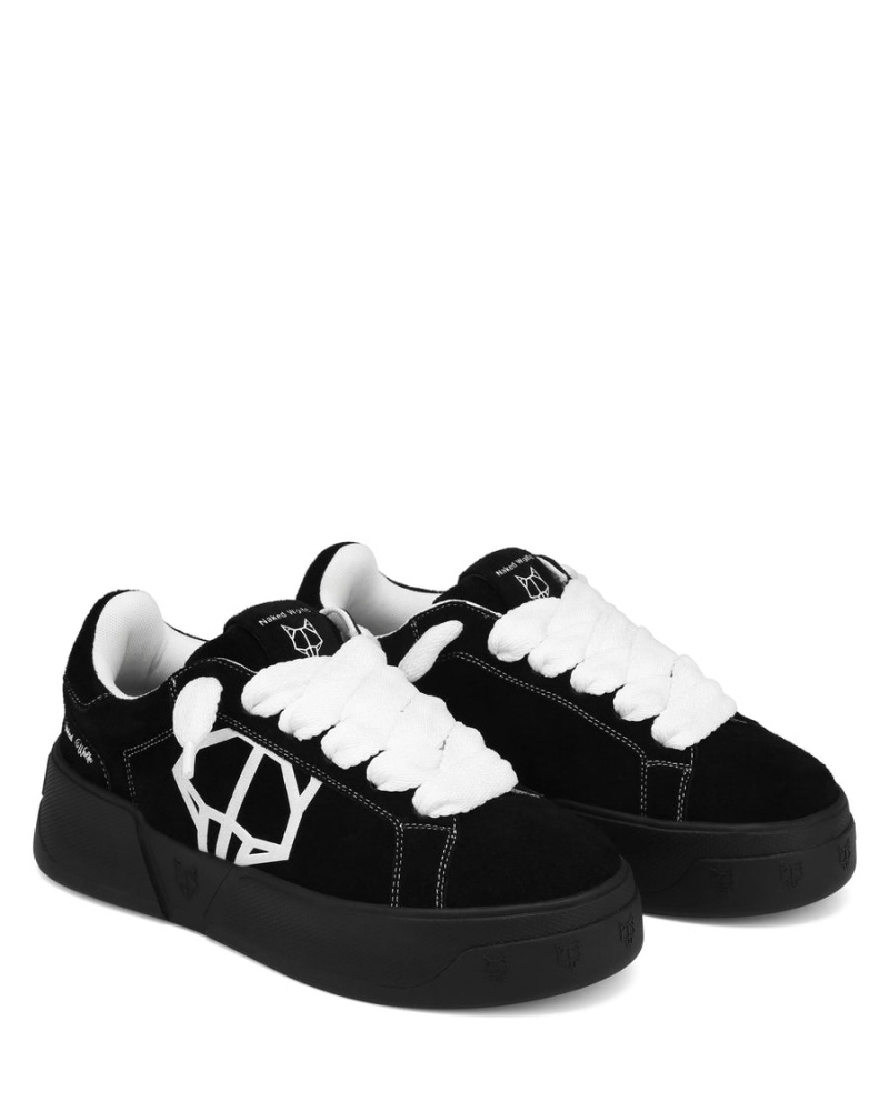 Naked Wolfe Kray Hairy Cow Suede Sneakers Heren Zwart | BVF527DI