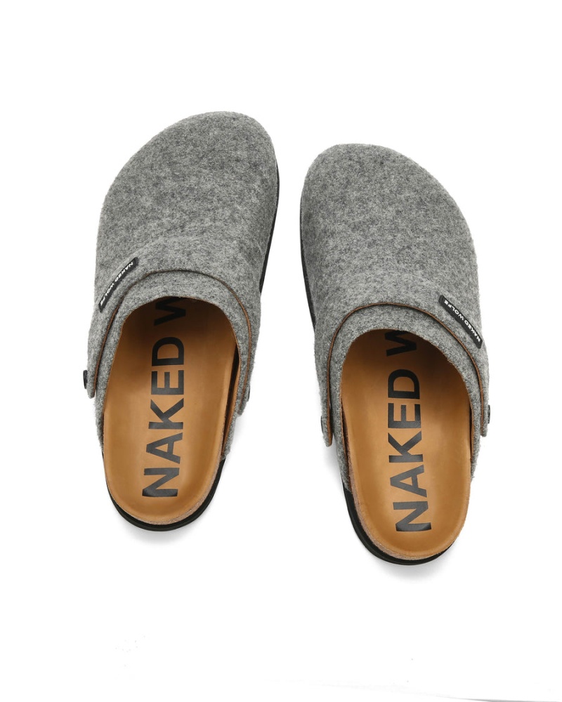 Naked Wolfe Malta Felt Pantoffels Heren Grijs | XFK5096SU