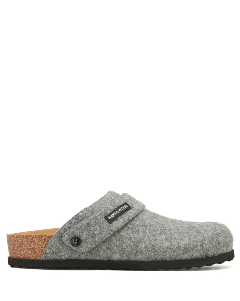 Naked Wolfe Malta Felt Pantoffels Heren Grijs | XFK5096SU