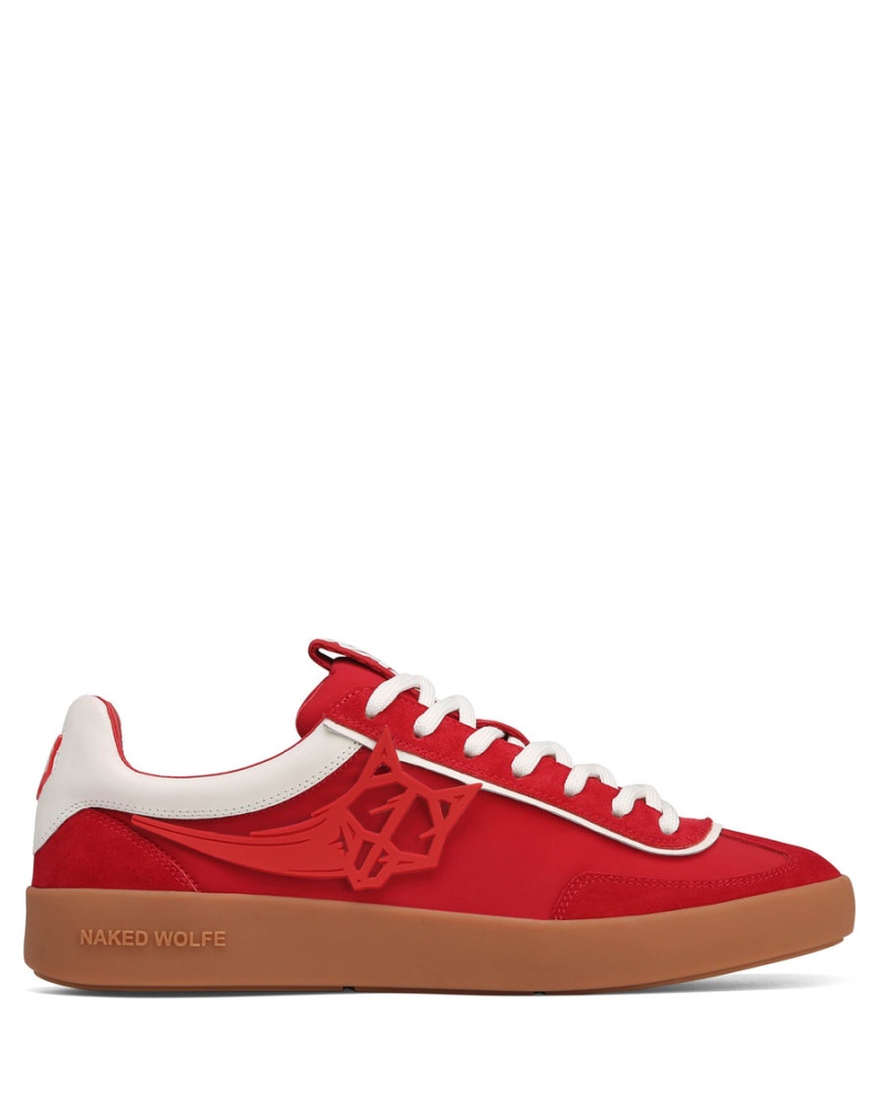 Naked Wolfe Palm Nylon Sneakers Heren Rood | POK6811YP