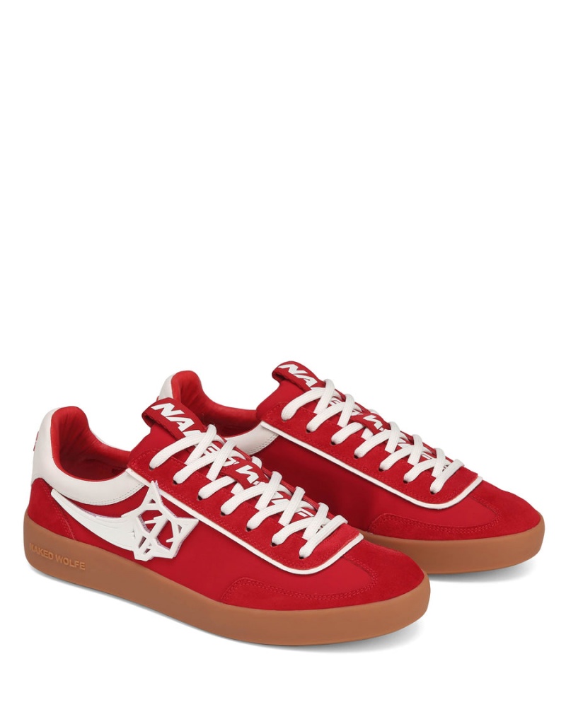 Naked Wolfe Palm Nylon Sneakers Heren Rood | POK6811YP