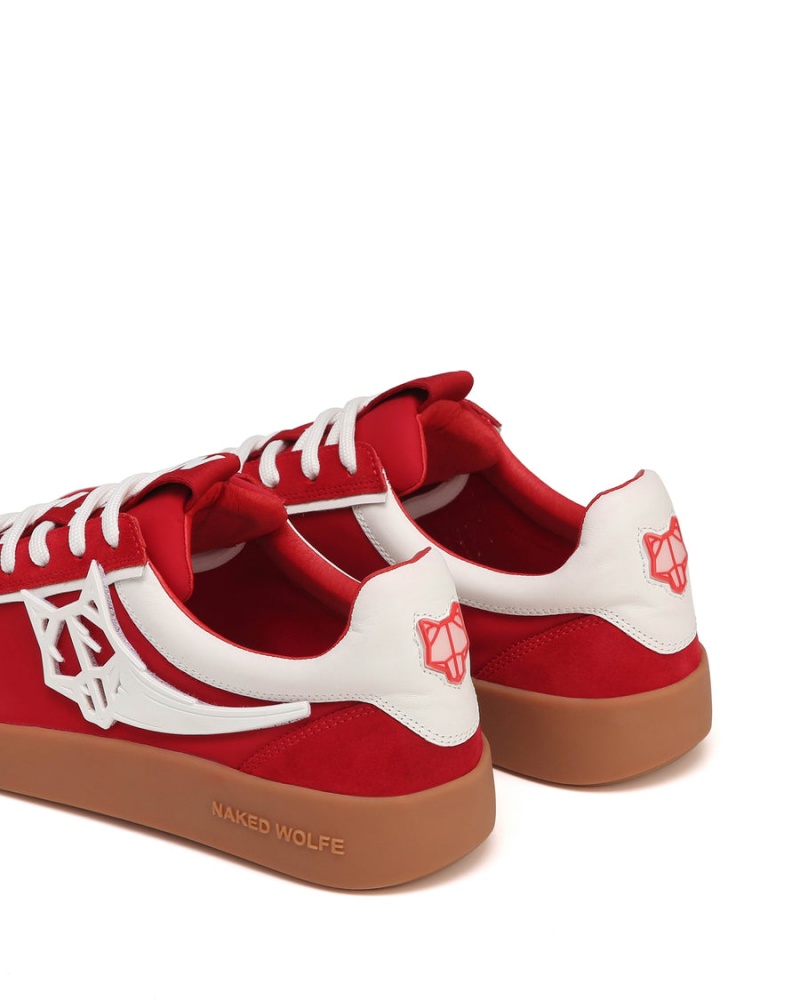 Naked Wolfe Palm Nylon Sneakers Heren Rood | POK6811YP