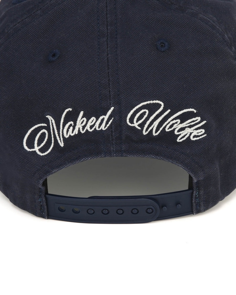 Naked Wolfe Signature Unconstructed Washed Caps Heren Donkerblauw | UXD6215BP