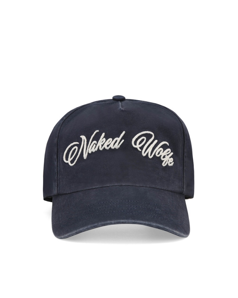 Naked Wolfe Signature Unconstructed Washed Caps Heren Donkerblauw | UXD6215BP