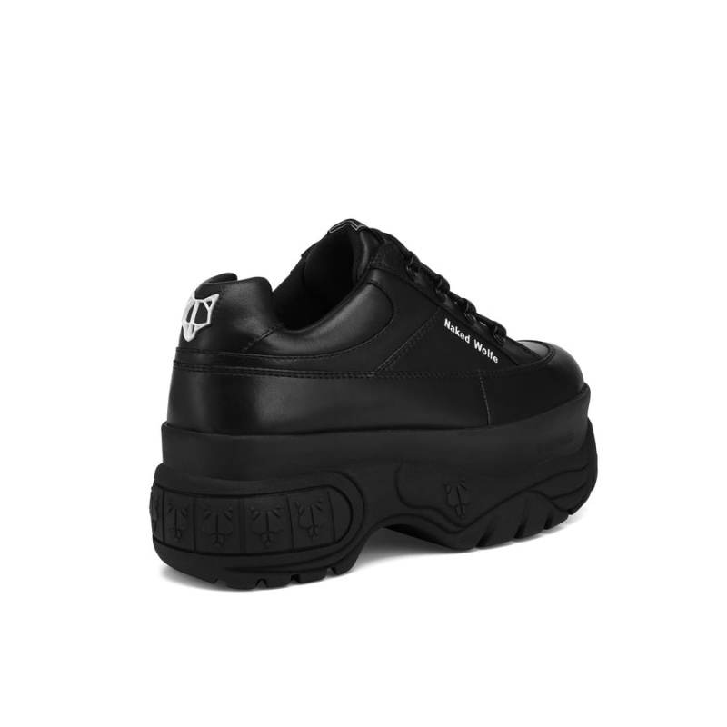 Naked Wolfe Sportieve Leren Sneakers Dames Zwart | WBV9544EV