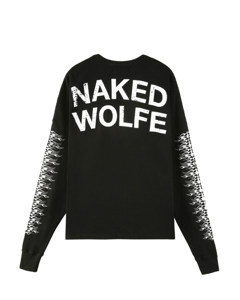 Naked Wolfe Thermal Sweatshirts Heren Zwart | GUJ6612FZ