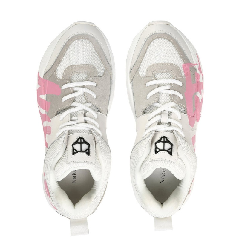 Naked Wolfe Track Logo Sneakers Dames Wit Roze | LUE393AY