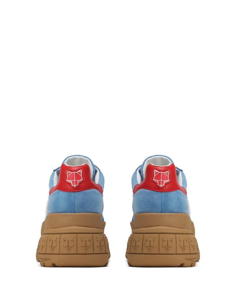 Naked Wolfe Warrior Velvet Sneakers Dames Blauw Rood | HUE6144DZ