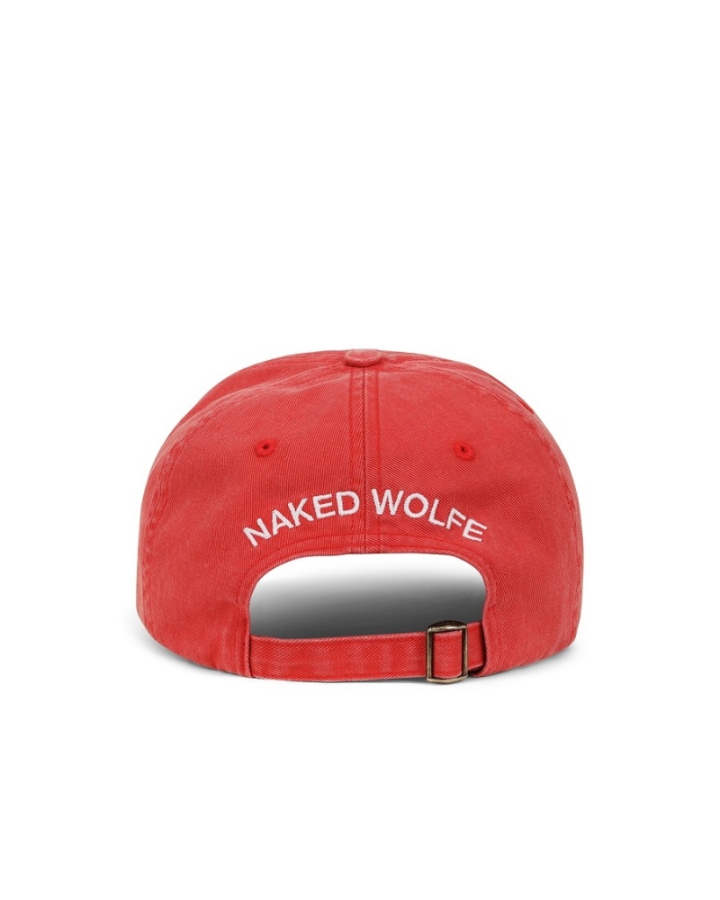 Naked Wolfe Washed Baseball Caps Heren Rood Wit | BYP8498TB