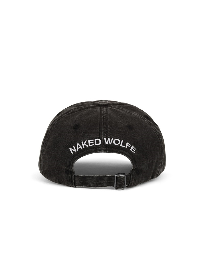 Naked Wolfe Washed Baseball Caps Heren Zwart | OOX1561CH