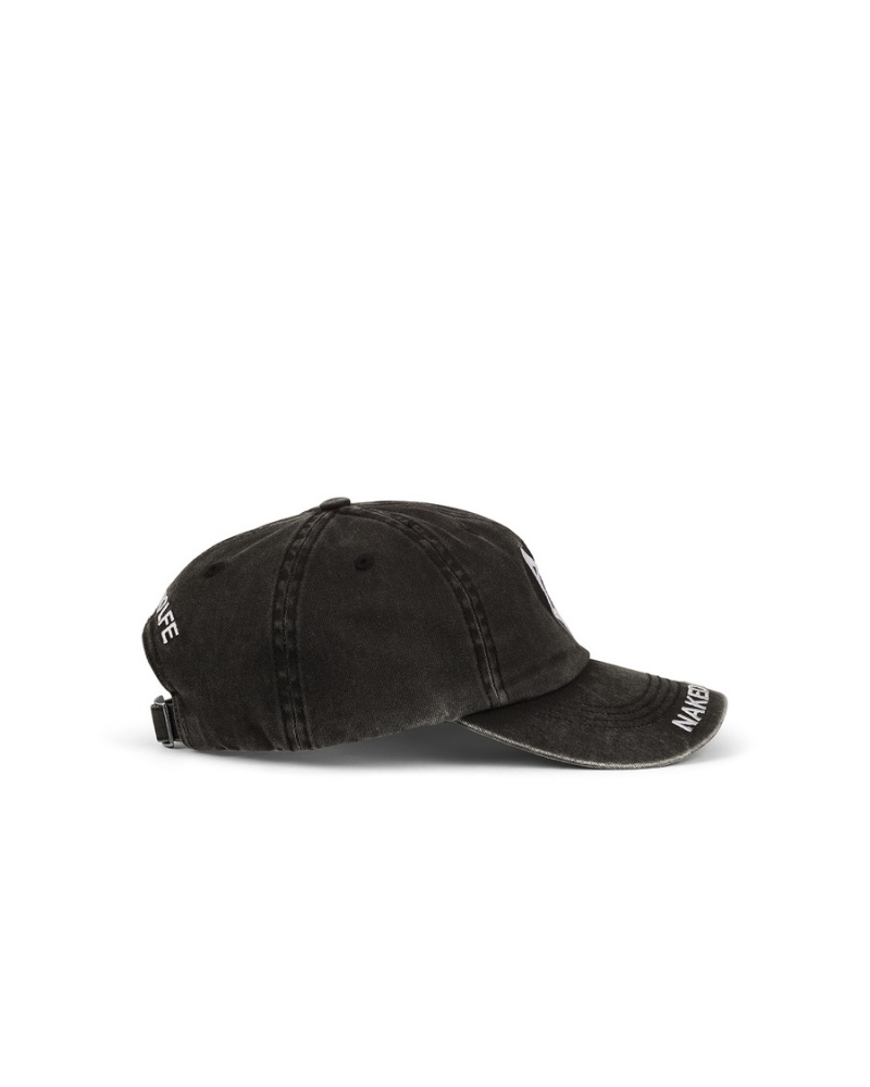 Naked Wolfe Washed Baseball Caps Heren Zwart | OOX1561CH